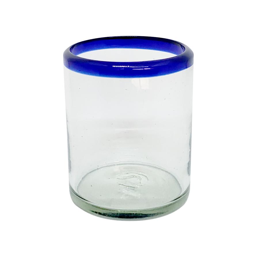 Sale Items / Cobalt Blue Rim 10 oz Tumblers (set of 6) / This festive set of tumblers is great for a glass of milk with cookies or a lemonade on a hot summer day.